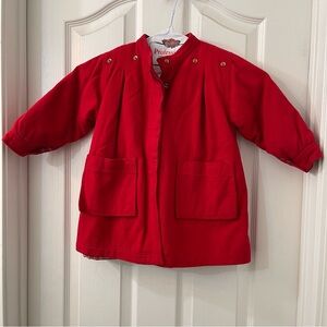 Delfino Italian Vtg Little Girls Jacket "Pat et Chou" - Red.  Girl: 24 Mos.
